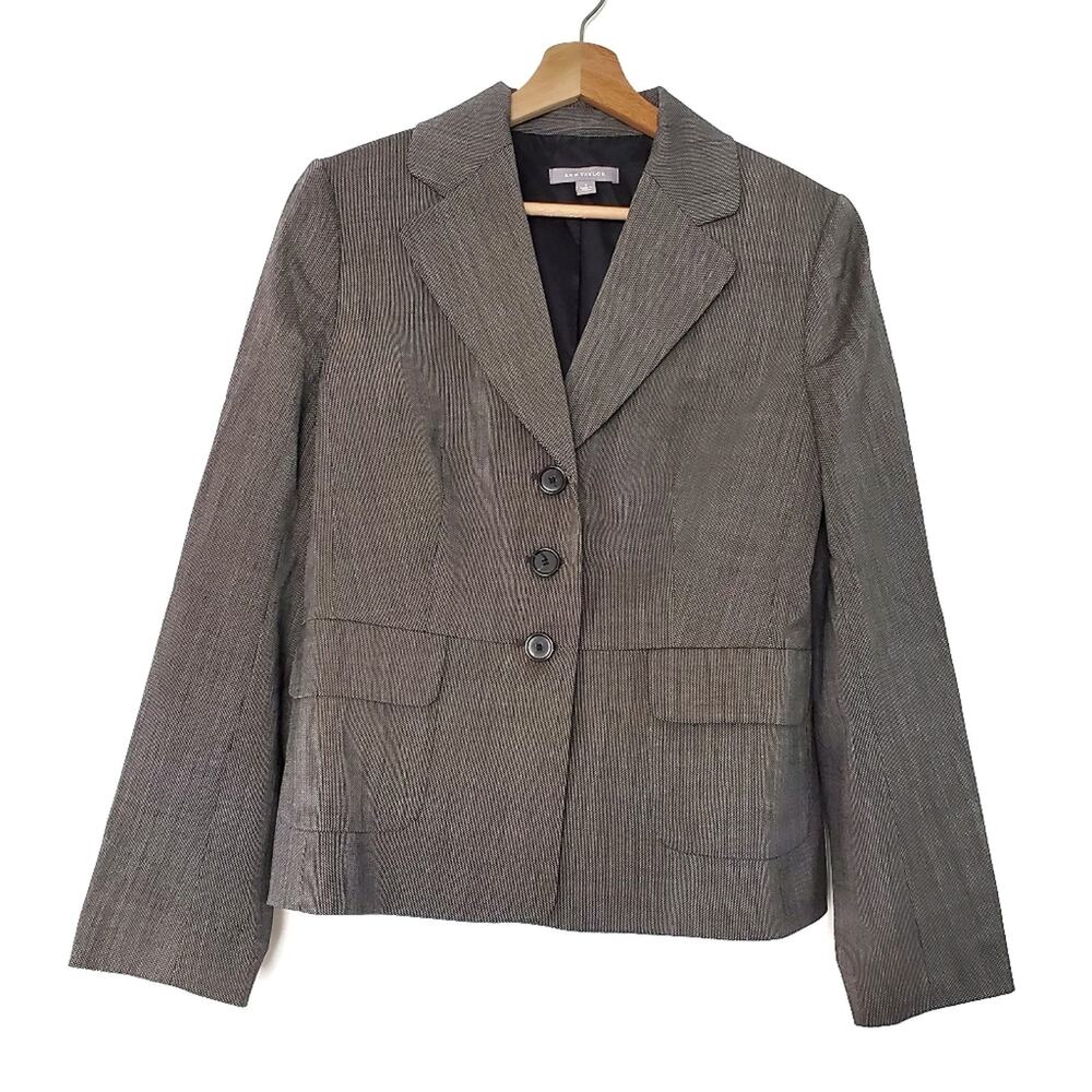 Ann Taylor | Herringbone Virgin Wool Blazer